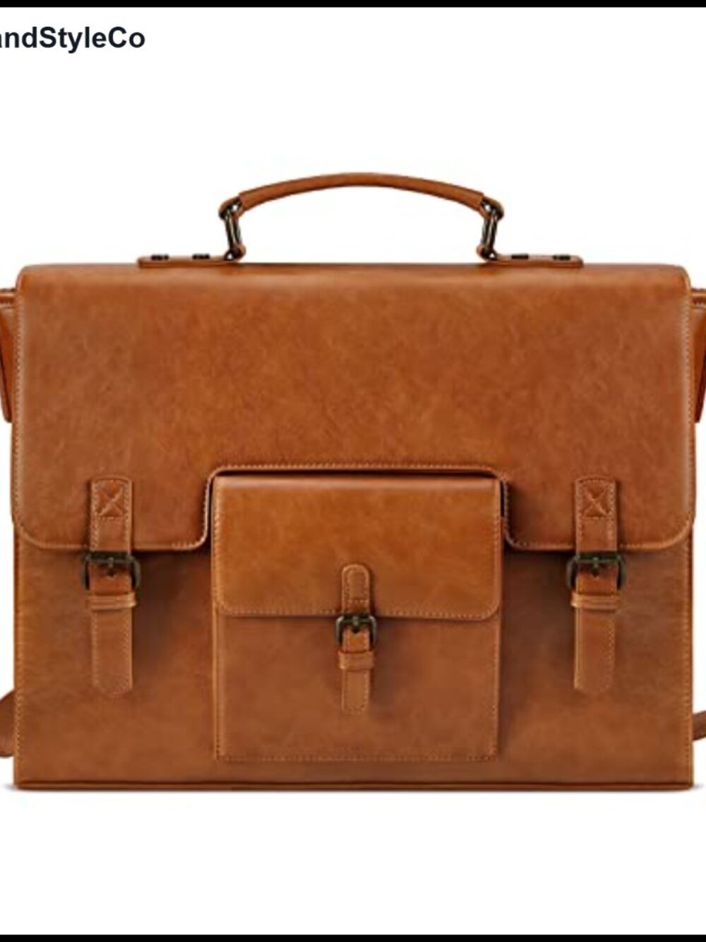 PU Leather Messenger Bag Waterproof Laptop Briefcase 15.6 Inch Shoulder Satchel